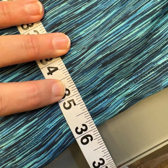 Teal activewear sportsbra knee length stretchy halter dress women's size Medium - Picture 9 of 11